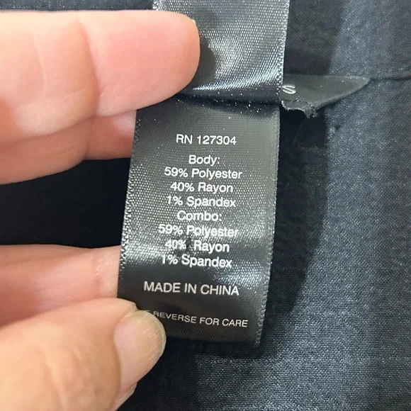 Ali Miles Womens Plus Black Short Sleeve Button Up Asymmetrical Blouse Sz 2X - Picture 6 of 10